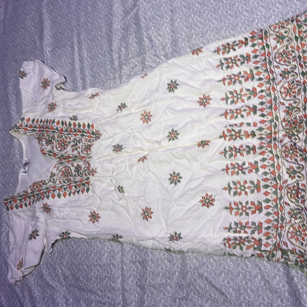 Embroidered White Mini Dress